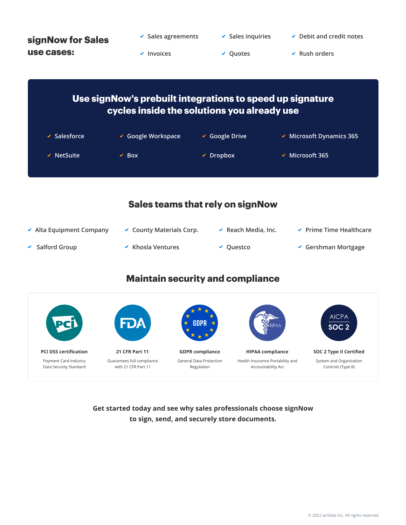signNow for Sales: Solution overview